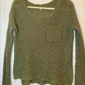 Green scoop neck sweater